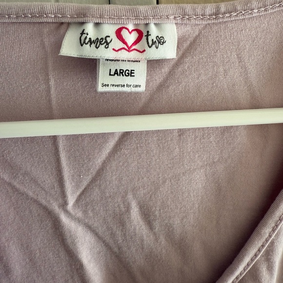 Breastfeeding Nursing short sleeve light purple shirt Times Two Large NWOT - Picture 4 of 6